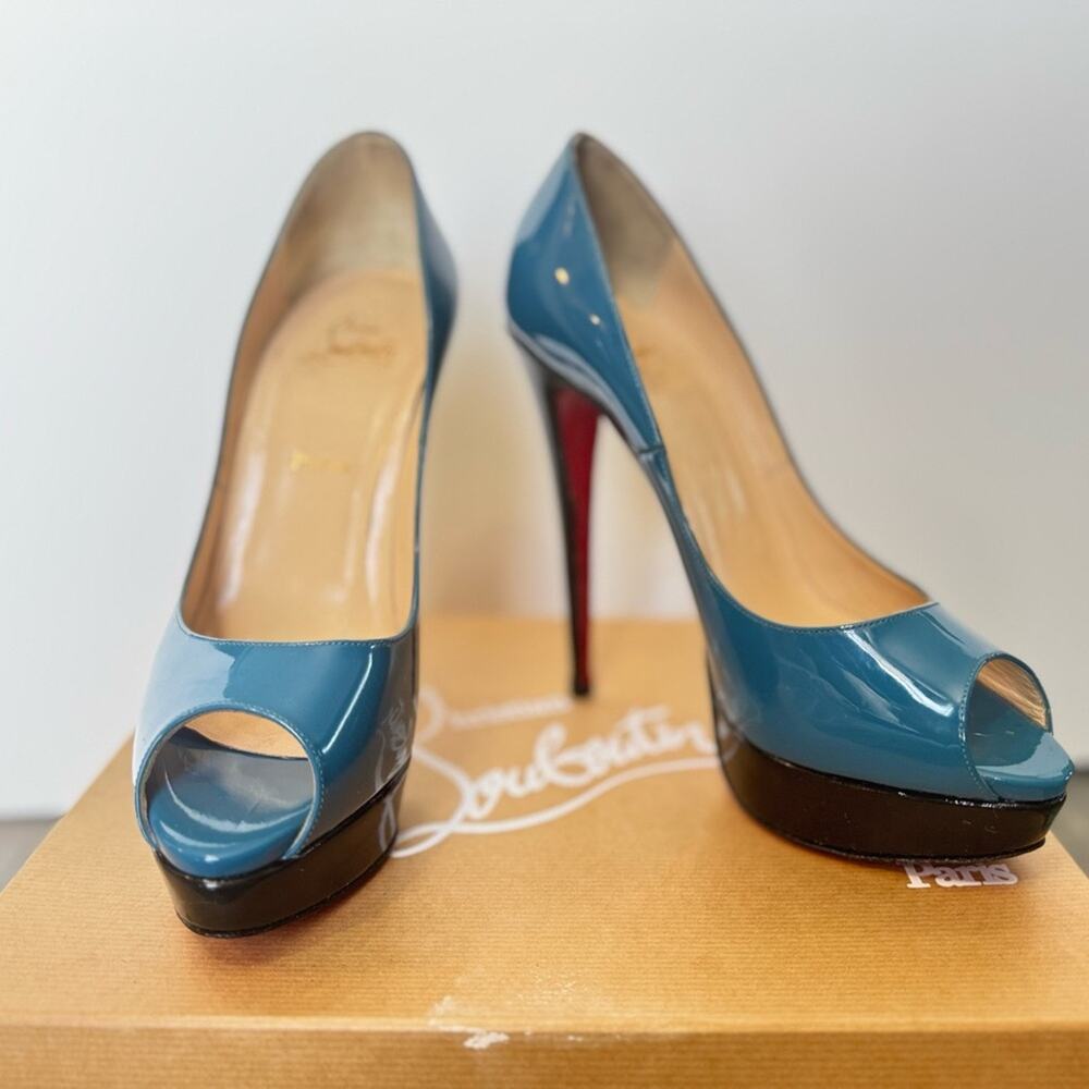 Christian Louboutin Lady Peep 150 Rare Ocean Color w/ Customization | 40.5 - Picture 3 of 16